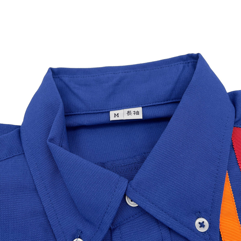 Japan JDM Genuine ENEOS Oil Staff Long Sleeve Button Up Shirt Blue - Sugoi JDM