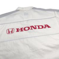 Japan JDM Retro Honda Heavy Duty Summer Mechanic Short Sleeved Jacket White - Sugoi JDM
