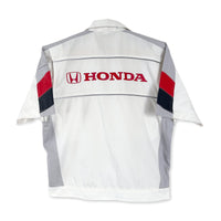 Japan JDM Retro Honda Heavy Duty Summer Mechanic Short Sleeved Jacket White - Sugoi JDM