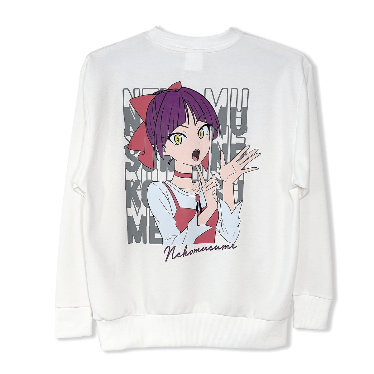 Japan Limited Edition Collaboration Nekomusume Anime Sweater White - Sugoi JDM