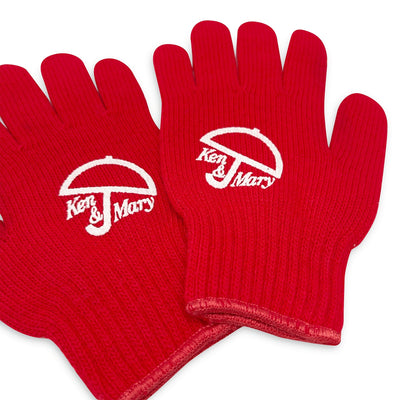 JDM Japan Nissan Kenmeri Ken & Mary Skyline Prince Knit Working Gloves Red - Sugoi JDM