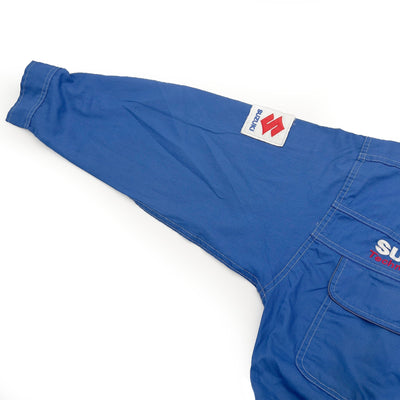 JDM Japan Retro Suzuki Technical Staff Summer Mechanic Coveralls Tsunagi Blue - Sugoi JDM