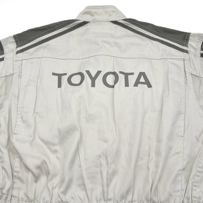 JDM Japan Retro Toyota Tecno Summer Coveralls Mechanic Suite Tsunagi Grey - Sugoi JDM