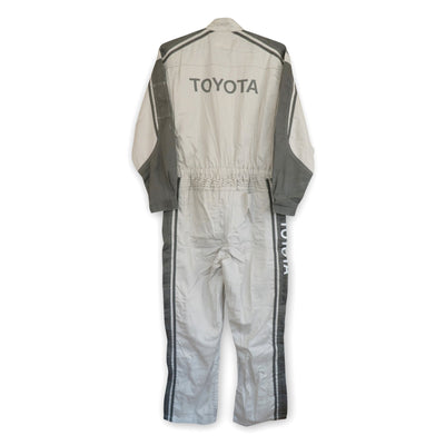 JDM Japan Retro Toyota Tecno Summer Coveralls Mechanic Suite Tsunagi Grey - Sugoi JDM