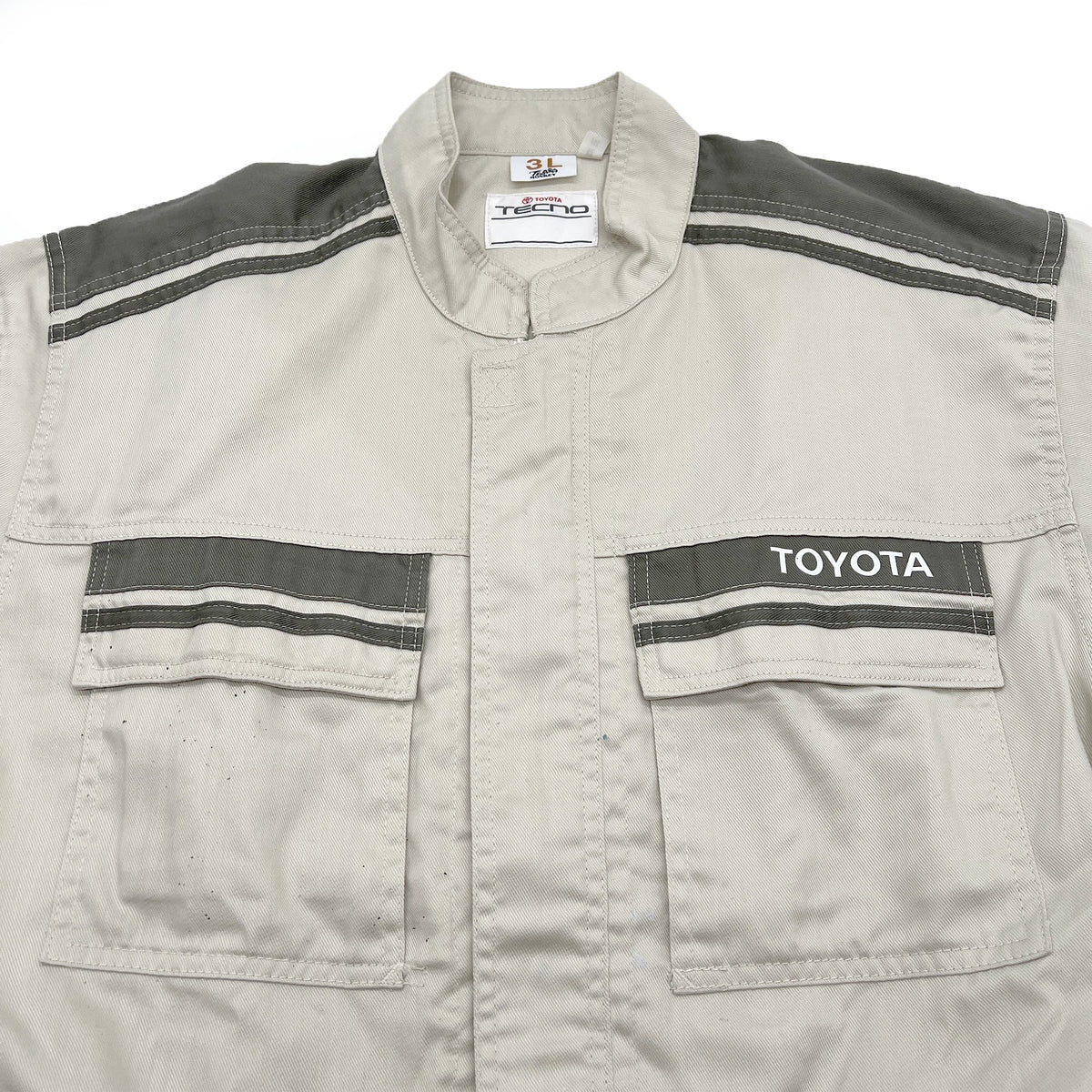 JDM Japan Retro Toyota Tecno Summer Coveralls Mechanic Suite Tsunagi Grey - Sugoi JDM