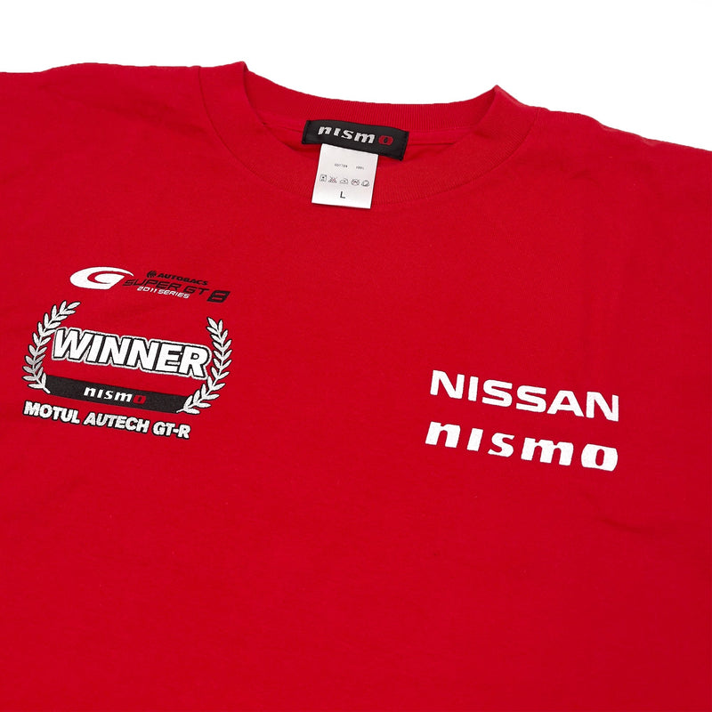 JDM Retro Nismo Motul Autech Nissan Skyline GT-R Super GT Winner Shirt 2011 Red - Sugoi JDM