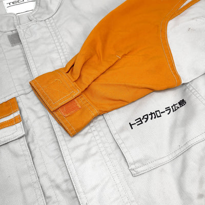 JDM Retro Toyota Corolla Tecno Summer Coveralls Jumpsuit Tsunagi Orange - Sugoi JDM