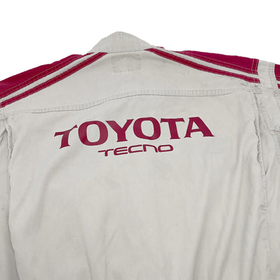 JDM Retro Toyota Tecno Summer Jumpsuit Coveralls Mechanic Suite Tsunagi Red - Sugoi JDM