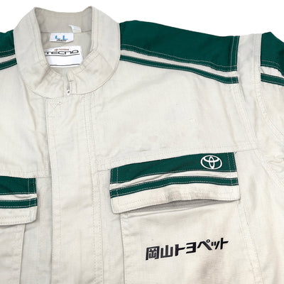 JDM Retro Toyota Toyopet Tecno Jumpsuit Coveralls Mechanic Suite Tsunagi Green - Sugoi JDM