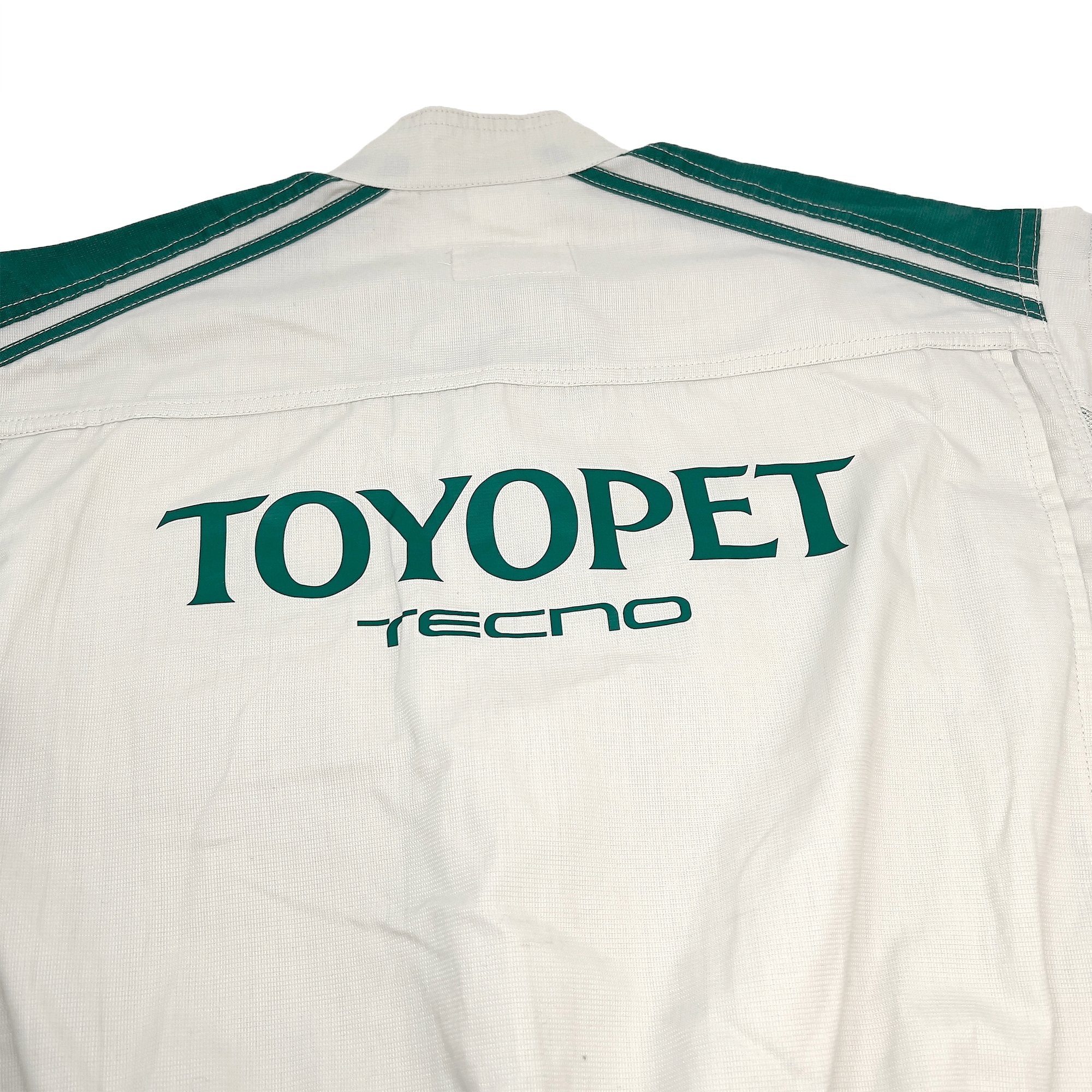 JDM Retro Toyota Toyopet Tecno Summer Coveralls Mechanic Suite Tsunagi Green - Sugoi JDM
