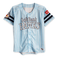 Limited Retro Majestic Japan Softbank Hawks Baseball Jersey 2019 Blue - Sugoi JDM