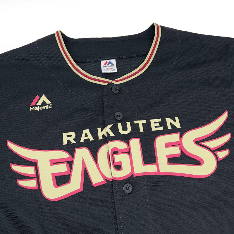 Majestic NPB Japan Baseball Tohoku Rakuten Eagles Fan Jersey Black - Sugoi JDM