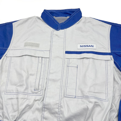 New Genuine Retro JDM Japan Nissan Staff Tsunagi Mechanics Coveralls Blue - Sugoi JDM