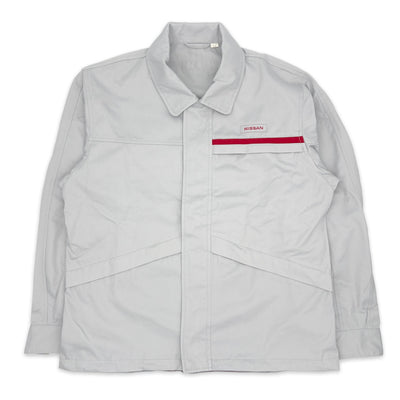 New Genuine Retro JDM Japan Nissan Technician Mechanic Staff Jacket Gray - Sugoi JDM