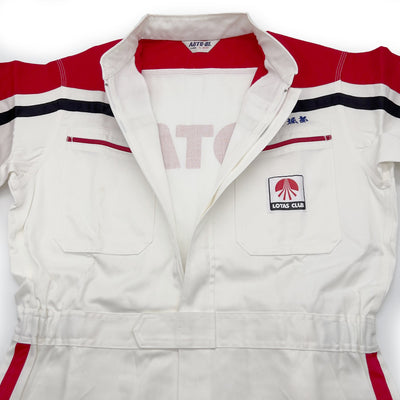 New JDM Lotas Club Japan Automotive Racing Mechanic Coveralls Tsunagi White - Sugoi JDM