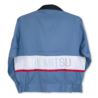 New JDM Retro Japan Idemitsu Gas Station Mechanic Bomber Jacket Blue - Sugoi JDM