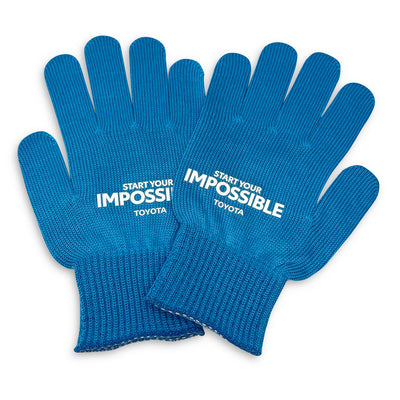 New JDM Toyota Star Your Impossible Cold Weather Knit Work Gloves Blue - Sugoi JDM