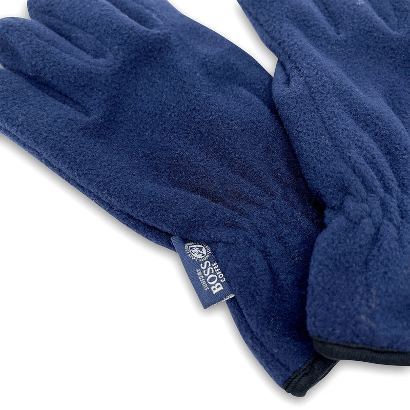 New Limited Edition Japan Fleece Suntory Boss Coffee Gloves Blue - Sugoi JDM