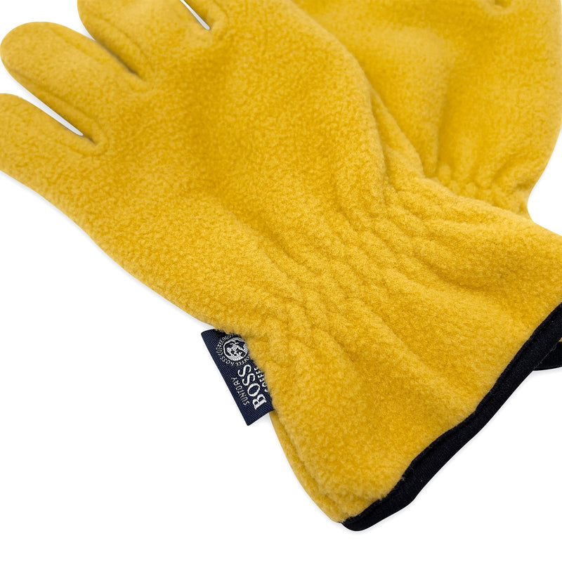 New Limited Edition Japan Fleece Suntory Boss Coffee Gloves Yellow - Sugoi JDM