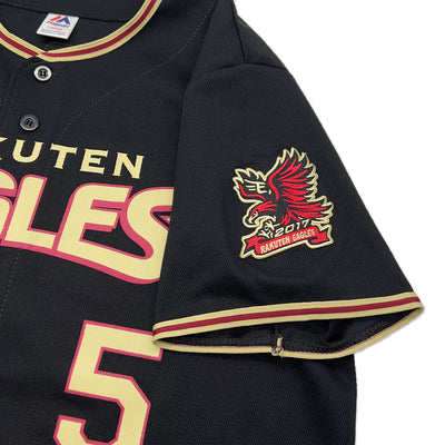 New Majestic Japan Baseball Tohoku Rakuten Eagles Eigoro Mogi Jersey Black - Sugoi JDM