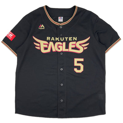 New Majestic Japan Baseball Tohoku Rakuten Eagles Eigoro Mogi Jersey Black - Sugoi JDM