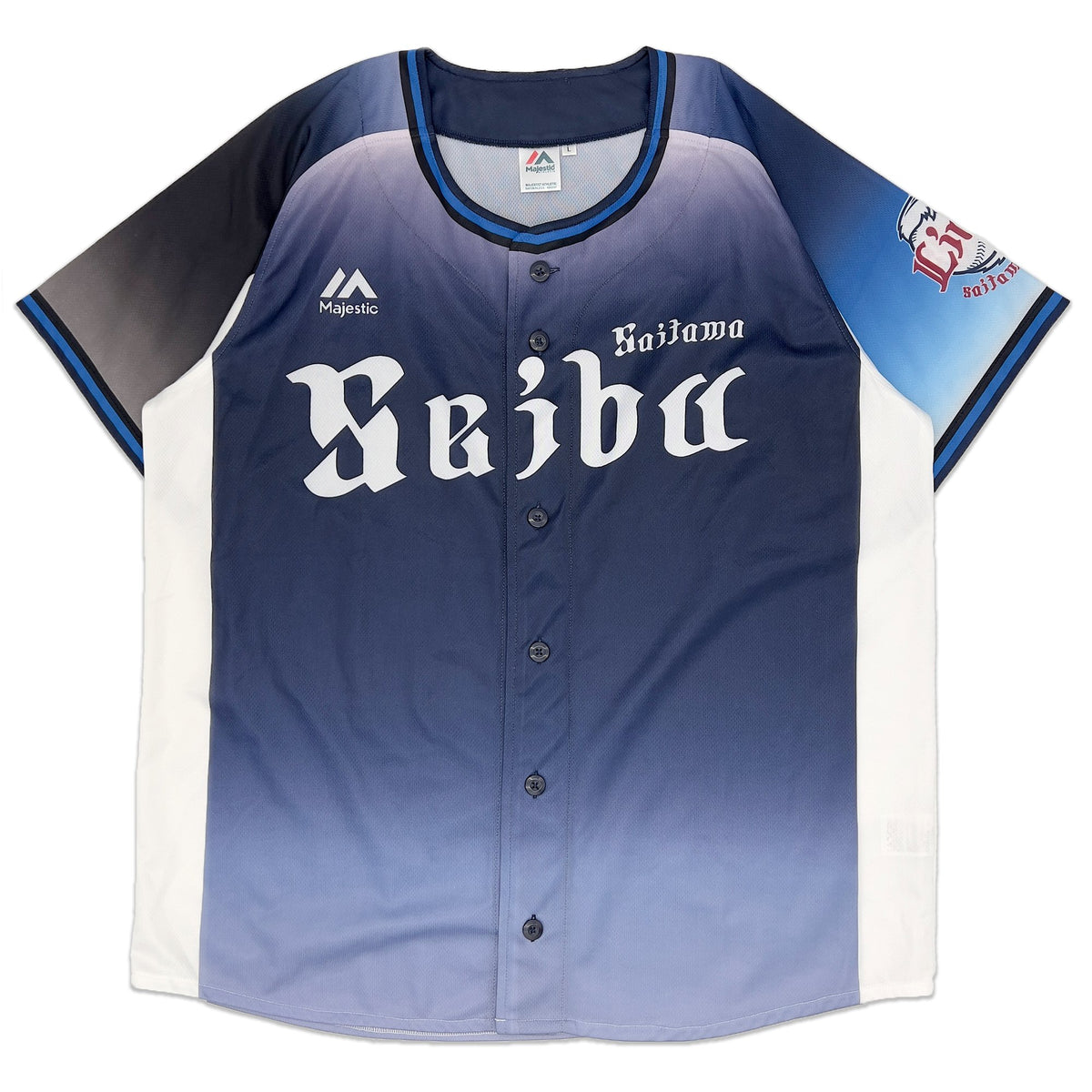 New Majestic Seibu Lions Fan Club NPB Japan Baseball Jersey Blue 