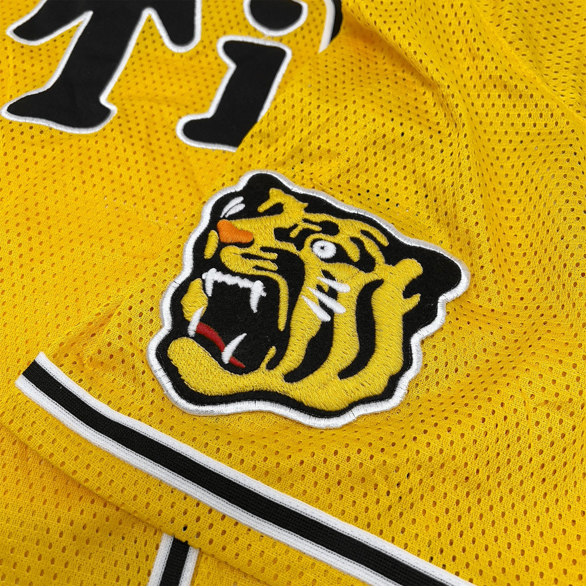 New Mizuno Retro Japan Hanshin Tigers Fan Club Baseball Knit Jersey White Yellow - Sugoi JDM