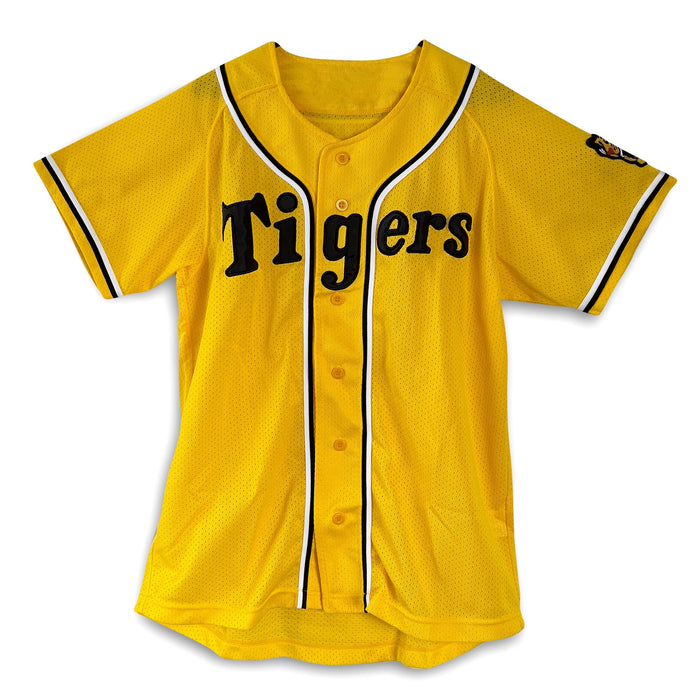 New Official Mizuno Retro NPB Japan Hanshin Tigers Fan Club Baseball Knit Jersey Black Yellow - Sugoi JDM