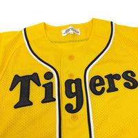 New Official Mizuno Retro NPB Japan Hanshin Tigers Fan Club Baseball Knit Jersey Black Yellow - Sugoi JDM