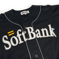 New Official Mizuno Retro NPB Japan Softbank Hawks Baseball Jersey Black - Sugoi JDM