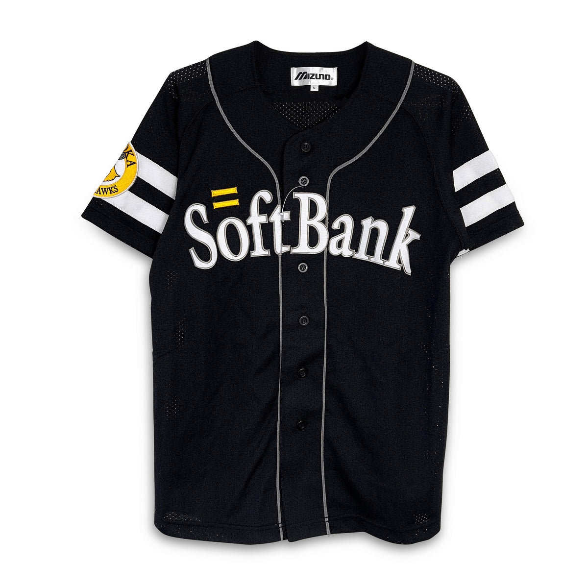 New Official Mizuno Retro NPB Japan Softbank Hawks Baseball Jersey Black - Sugoi JDM