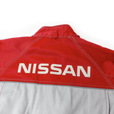 New Retro Japan Nissan Red Stage Summer Tsunagi Mechanics Jumpsuit Coverall Uniform - Sugoi JDM