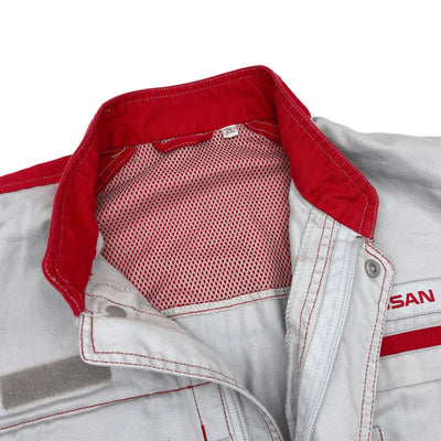New Retro Japan Nissan Red Stage Summer Tsunagi Mechanics Jumpsuit Coverall Uniform - Sugoi JDM