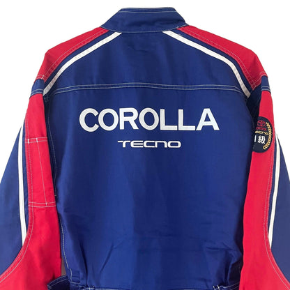 New Retro JDM Toyota Corolla Tecno Tsunagi Jumpsuit Mechanic Suite Blue Red - Sugoi JDM