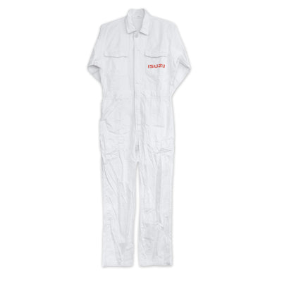 New Retro Showa Era JDM Isuzu Mechanic Tsunagi Coveralls White - Sugoi JDM