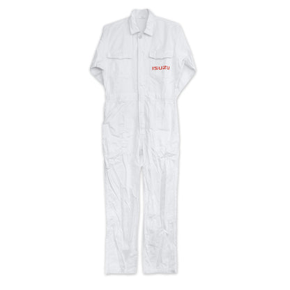 New Retro Showa Era JDM Isuzu Mechanic Tsunagi Coveralls White - Sugoi JDM