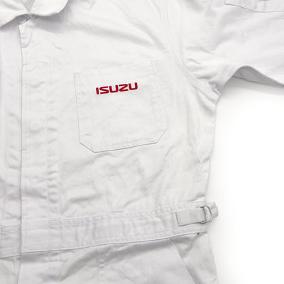 New Retro Showa Era JDM Isuzu Mechanic Tsunagi Coveralls White - Sugoi JDM