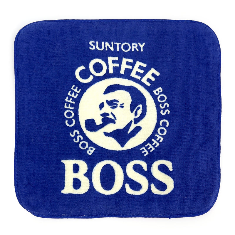 New Vintage Promotional Japan Suntory Boss Coffee Face Towel Blue - Sugoi JDM