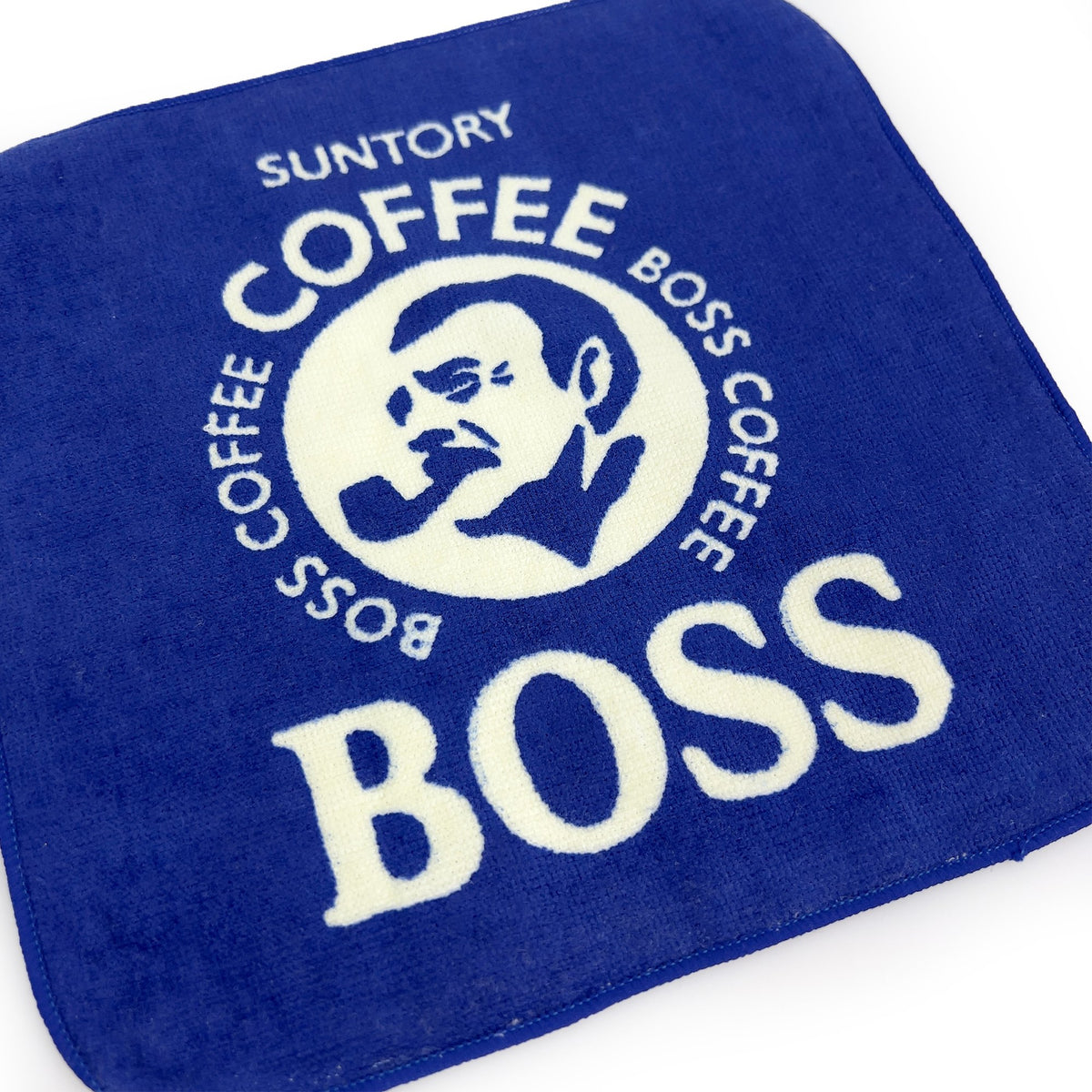New Vintage Promotional Japan Suntory Boss Coffee Face Towel Blue - Sugoi JDM