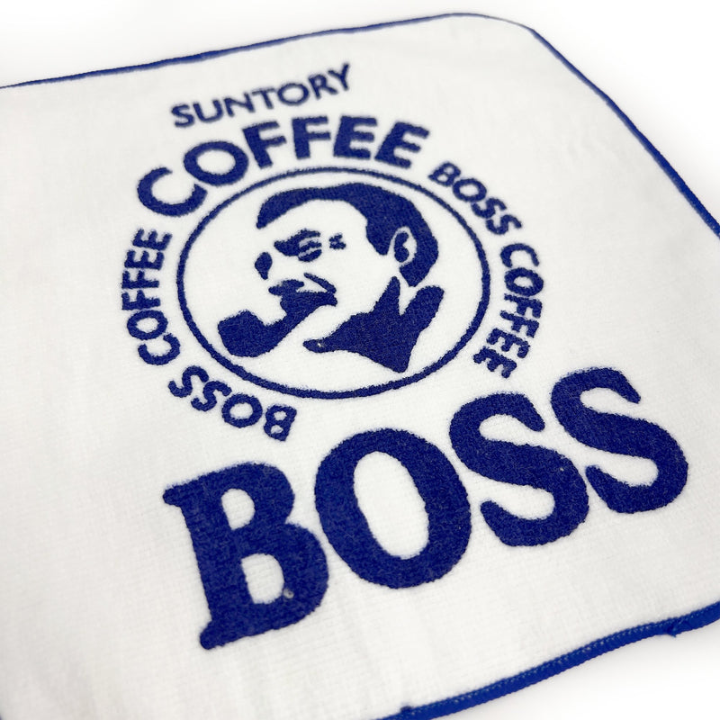 New Vintage Promotional Japan Suntory Boss Coffee Face Towel White - Sugoi JDM