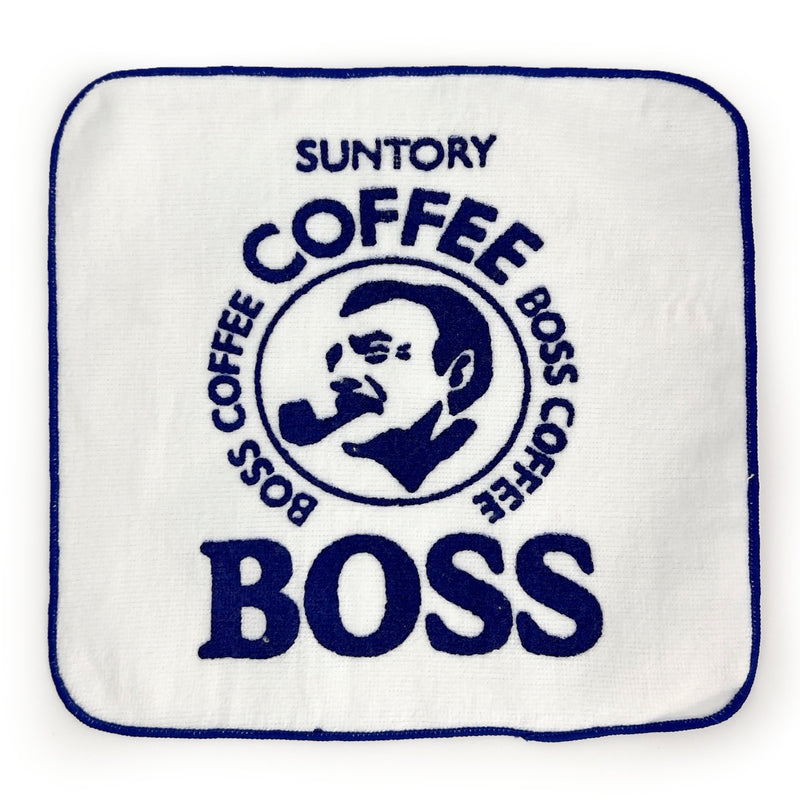 New Vintage Promotional Japan Suntory Boss Coffee Face Towel White - Sugoi JDM