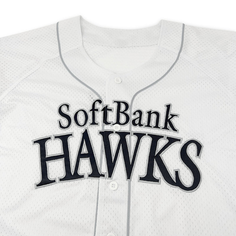 Official Club Hawks NPB Japan Softbank Hawks Baseball Knit Jersey White - Sugoi JDM