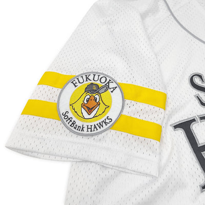 Official Club Hawks NPB Japan Softbank Hawks Baseball Knit Jersey White - Sugoi JDM