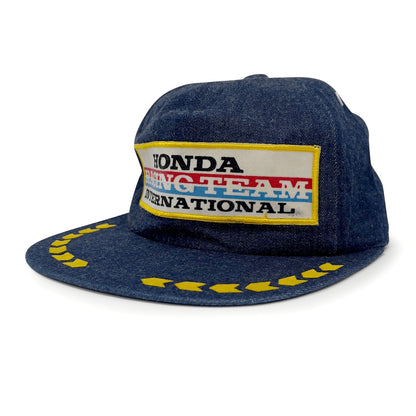 Rare Vintage Japan JDM Honda International Racing Team Victory Hat Blue Denim - Sugoi JDM