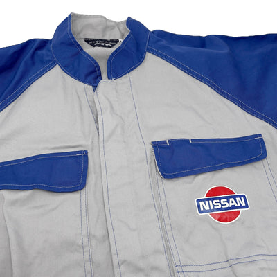 Retro Altia JDM Japan Nissan Summer Tsunagi Mechanics Coverall Old Logo Blue - Sugoi JDM