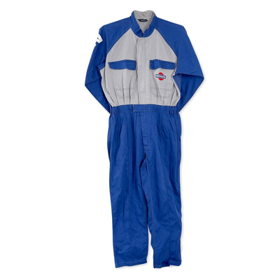 Retro Altia JDM Japan Nissan Tsunagi Mechanics Coverall Old Logo Blue - Sugoi JDM
