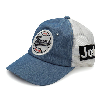 Retro Japan Hanshin Tigers Baseball Promotional Hat Cap Denim Blue - Sugoi JDM