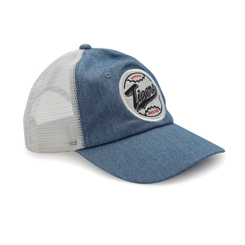 Retro Japan Hanshin Tigers Baseball Promotional Hat Cap Denim Blue - Sugoi JDM