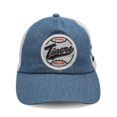 Retro Japan Hanshin Tigers Baseball Promotional Hat Cap Denim Blue - Sugoi JDM