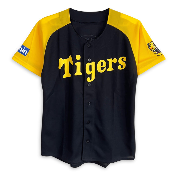 Retro Japan Hanshin Tigers Logo Baseball Fan Club Light Jersey Black - Sugoi JDM